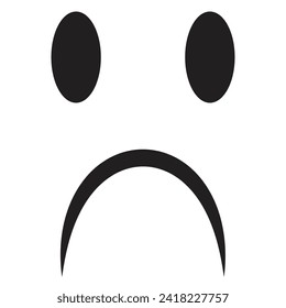 Caricatura triste cara en negro