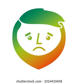 cartoon sad face man beard character