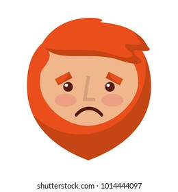 cartoon sad face man beard character