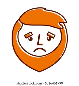 cartoon sad face man beard character
