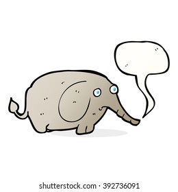 cartoon sad little elephant with speech bubble