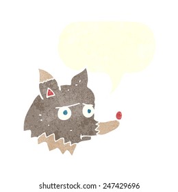 cartoon sad little wolf