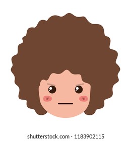 cartoon sad man head kawaii character