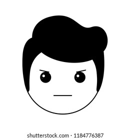 cartoon sad man head kawaii character