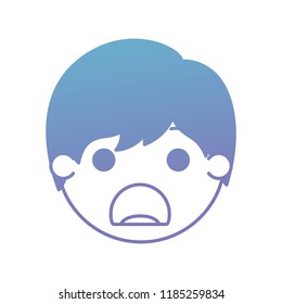 cartoon sad man head kawaii character