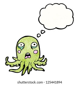 cartoon sad octopus