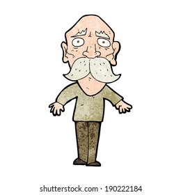 cartoon sad old man