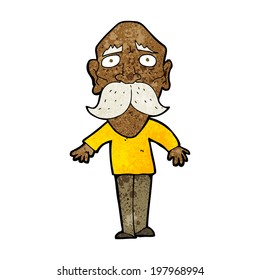 cartoon sad old man