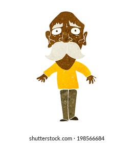 cartoon sad old man