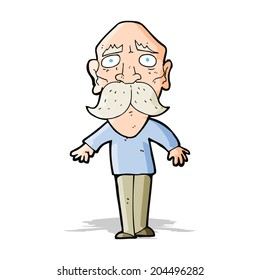 cartoon sad old man
