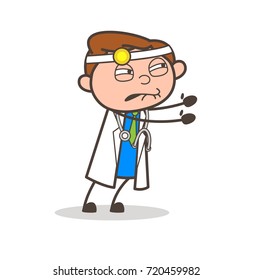 Cartoon Sad Physician Vector Expression