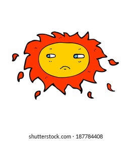 cartoon sad sun