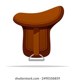 Cartoon saddle vector isolated illustration