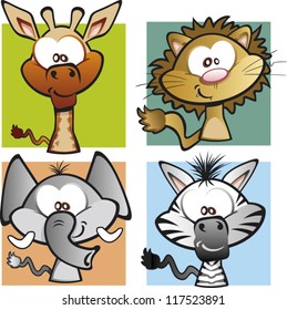 Cartoon safari animal collection