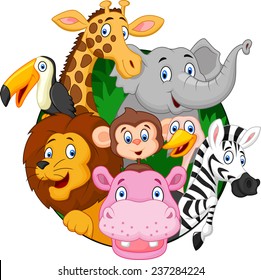 Cartoon safari animals