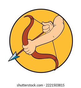 cartoon sagittarius hand draw vector