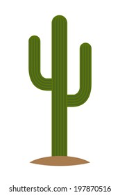 Cartoon saguaro cactus on transparent background