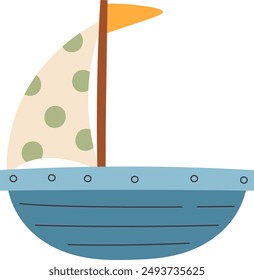 Cartoon Sailing Ship Vector Illustration