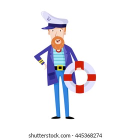 cartoon sailor characters captain vector illustration
