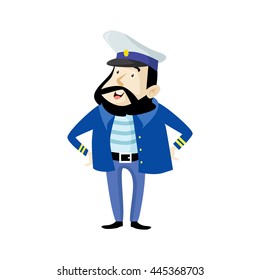 cartoon sailor characters captain vector illustration