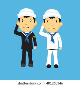 cartoon sailor characters set 