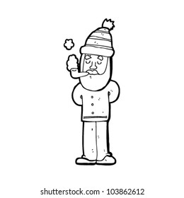 cartoon sailor man smoking pipe