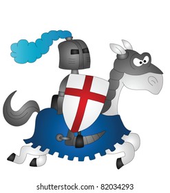 Cartoon Saint George riding on his horse
