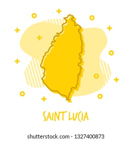 Cartoon Saint Lucia Map