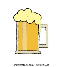 cartoon saint patrick day mug of beer foam bubbles cold