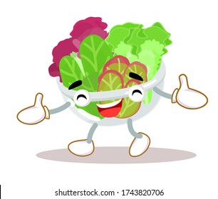 Cartoon Salad in a Bowl Vector