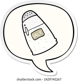 cartoon salt shaker with speech bubble sticker