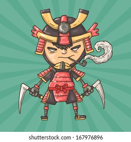 cartoon samurai