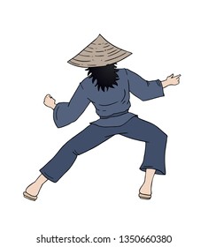 cartoon samurai draw