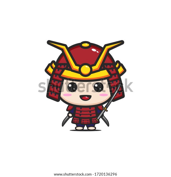 Cartoon Samurai Drawing Chibi Manga Style Stock Vector (Royalty Free ...