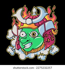 cartoon samurai cartoon vector illustration