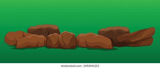 Cartoon sand desert rock, stone canyon landscape elements. Western desert rocks view, nature brown cracked mountain pieces flat vector symbols set. Canyon rock collection