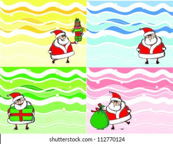 Cartoon Santa, background
