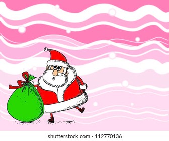 Cartoon Santa, background
