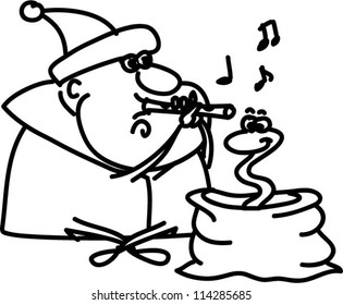 Cartoon Santa, background