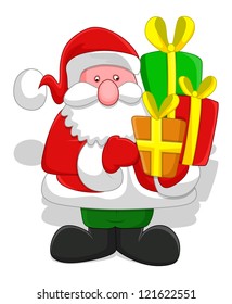Cartoon Santa - Christmas Vector Illustration