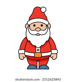 A cartoon of Santa Claus with a big beard and festive hat