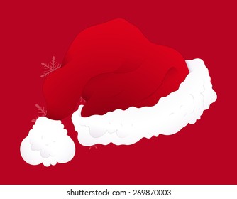 Cartoon Santa Claus Cap Vector Design