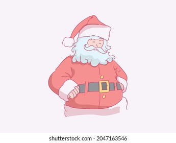 cartoon Santa Claus cartoon character Christmas illustrations isolated on white