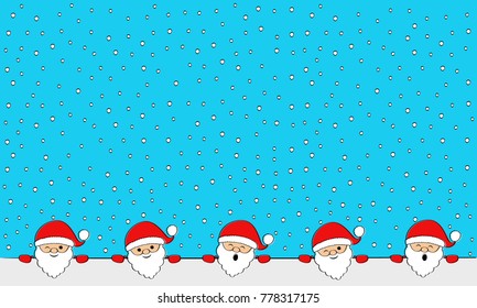 Cartoon Santa Claus - Christmas background. Vector.
