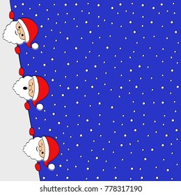 Cartoon Santa Claus - Christmas background. Vector.
