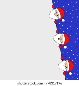 Cartoon Santa Claus - Christmas background. Vector.