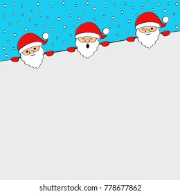 Cartoon Santa Claus - Christmas background. Vector.