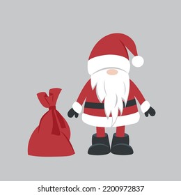 Cartoon Santa Claus for Christmas greeting cards and invitations. Vector illustration in the style of a doodle. Design element.