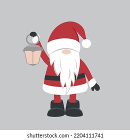 Cartoon Santa Claus for Christmas greeting cards and invitations. Vector illustration in the style of a doodle. Design element.