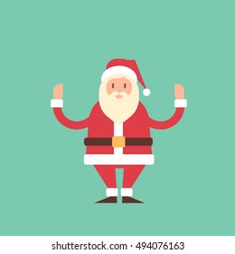 Cartoon Santa Claus Christmas New Year Holiday Flat Vector Illustration